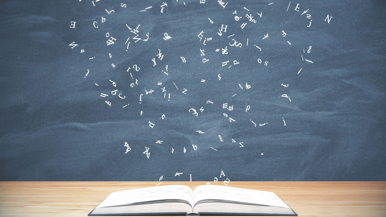 Ein Buch aus dem Buchstaben rausfliegen.