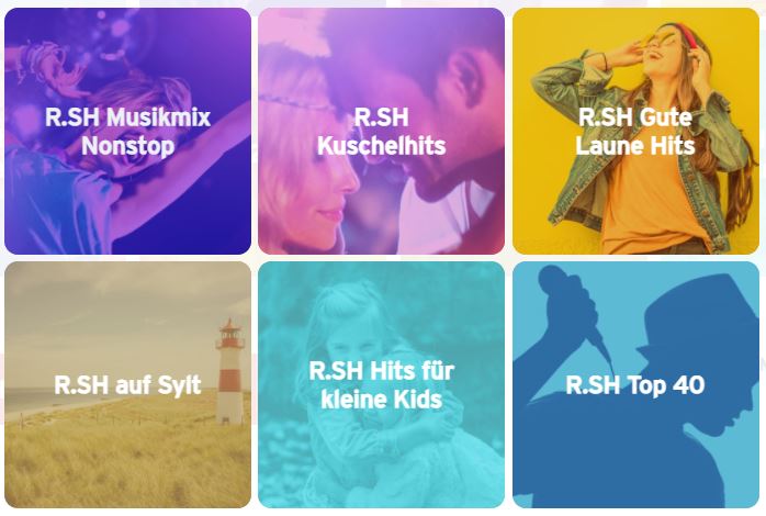 Die R.SH Musikstreams