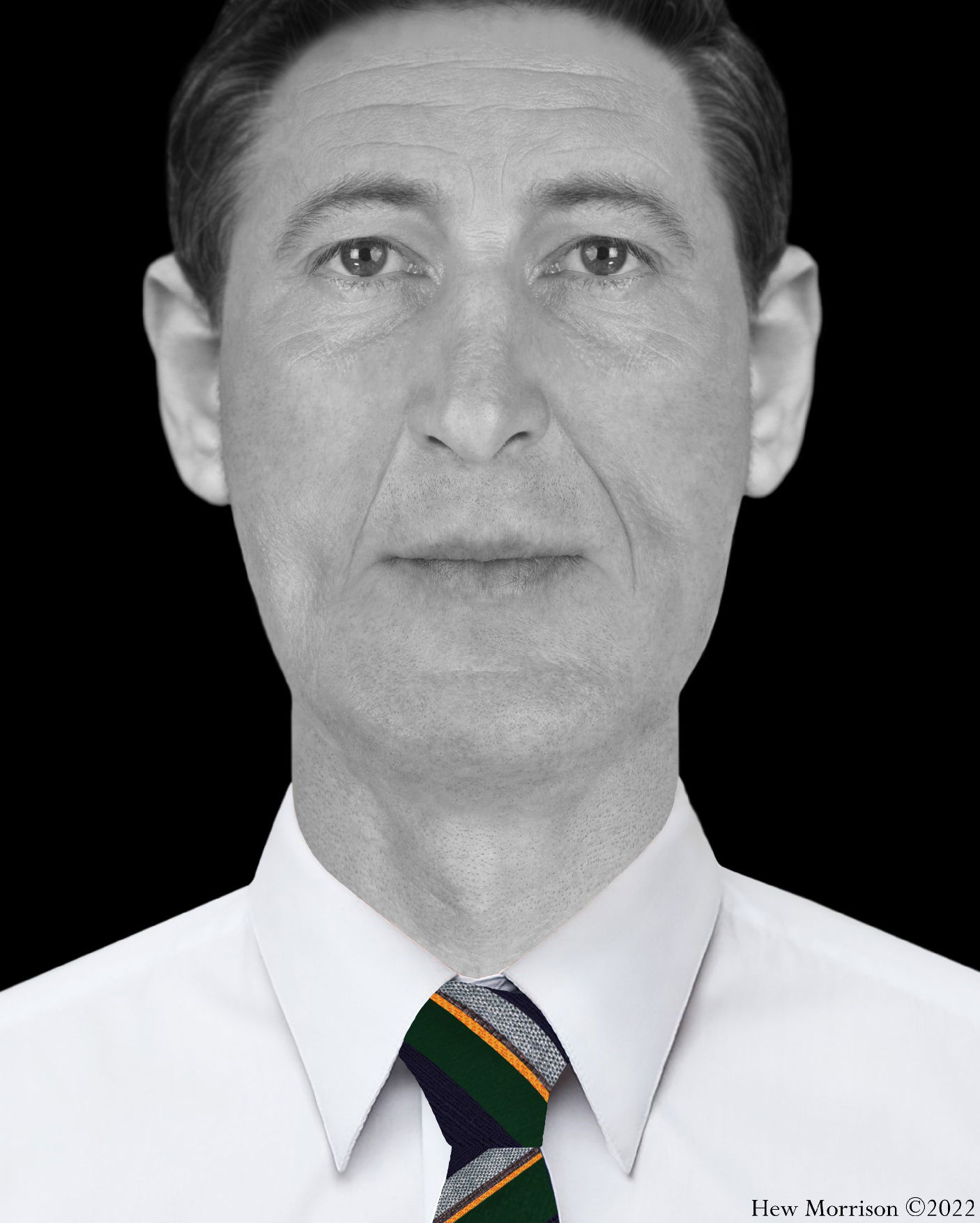 Eine fotografische Gesichtskonstruktion eines verstorbenen Mannes