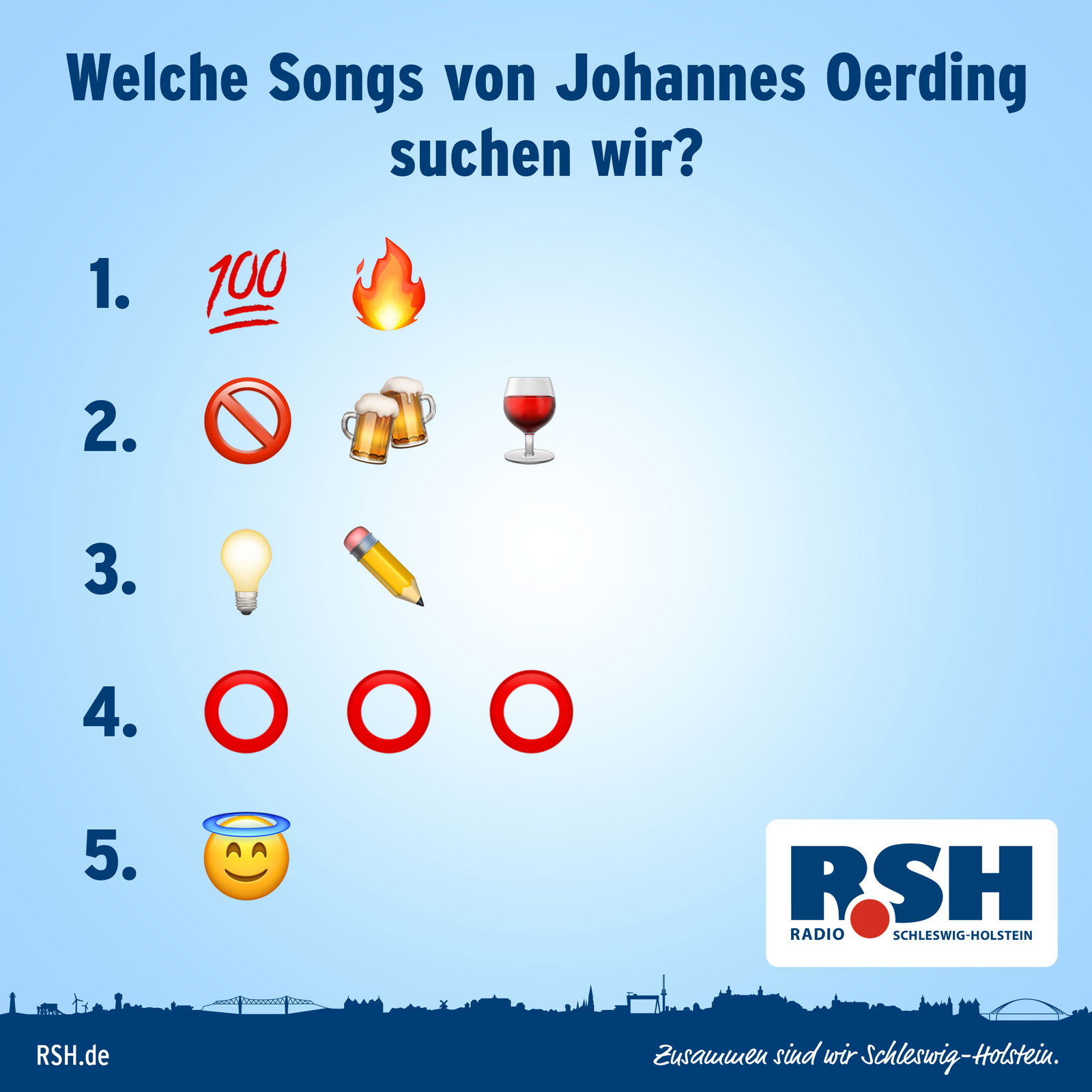 Emojirätsel zu Songs von Johannes Oerding