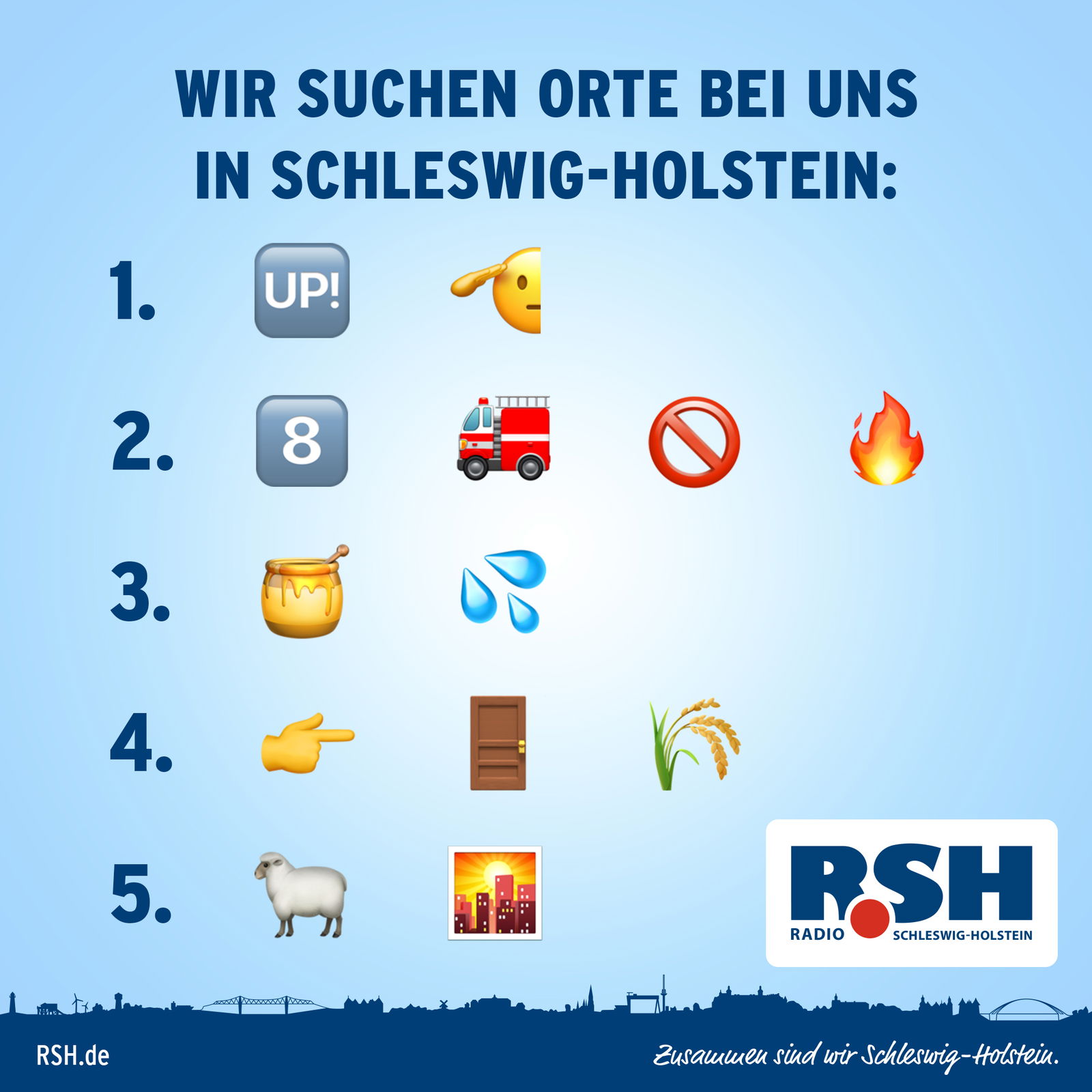 Orte in Schleswig-Holstein in Emojis - Teil 8.