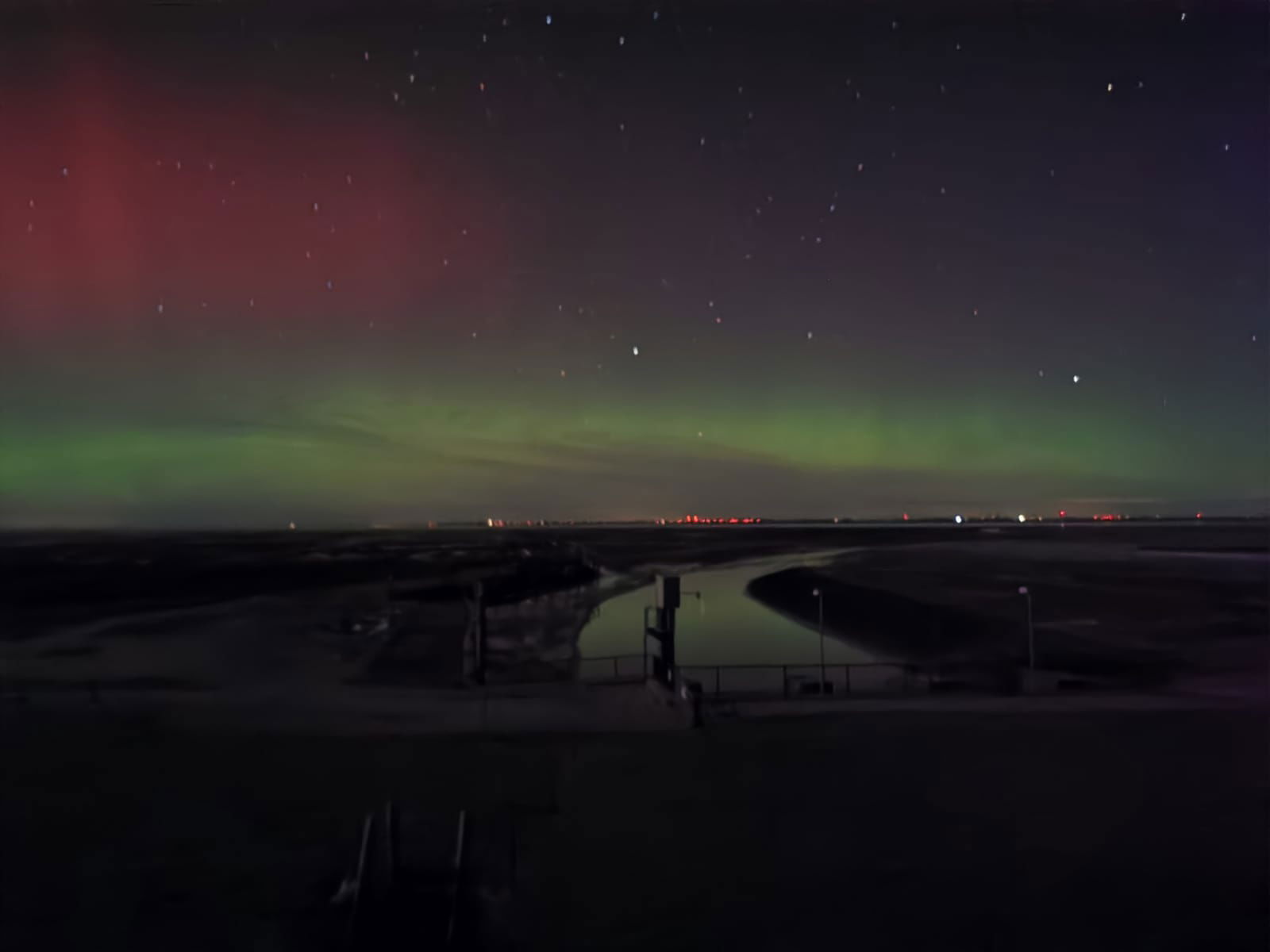 Polarlichter über Nordfriesland.