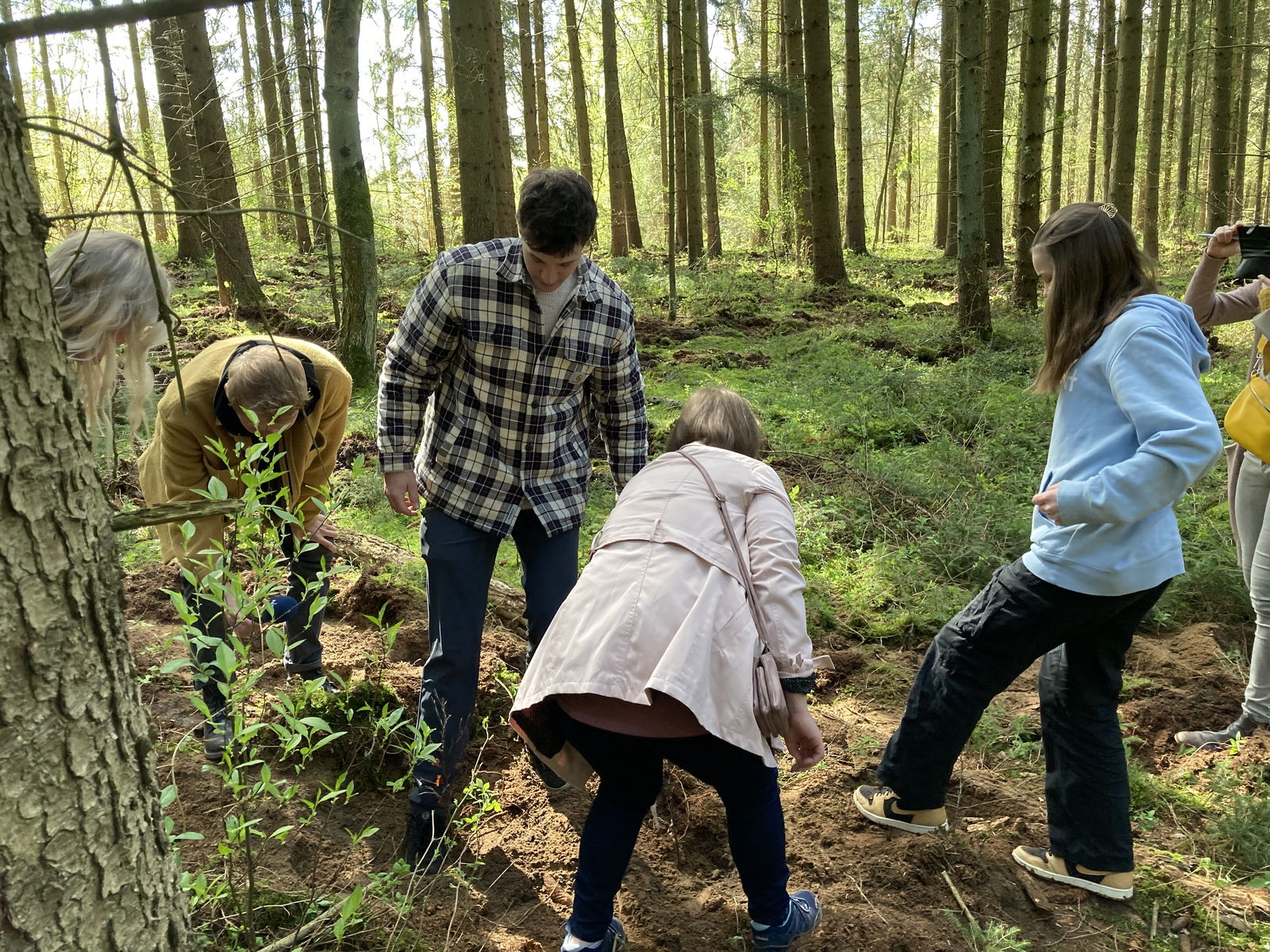 Die Fans unterstützen Wincent Weiss beim Pflanzen der Bäume