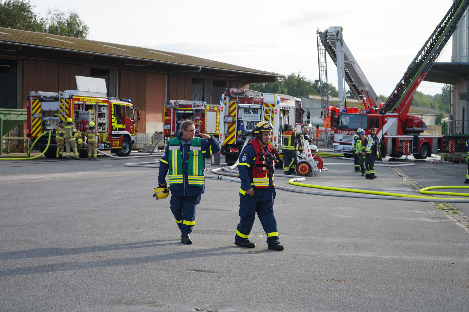 Feuerwehreinsatz bei einem Getreide-Silo