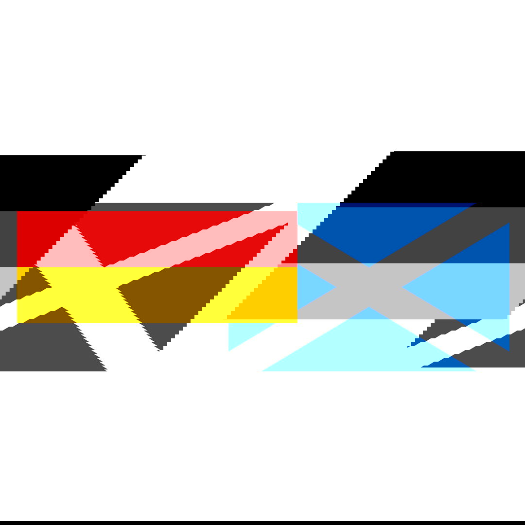Deutschland- und Schottlandflagge
