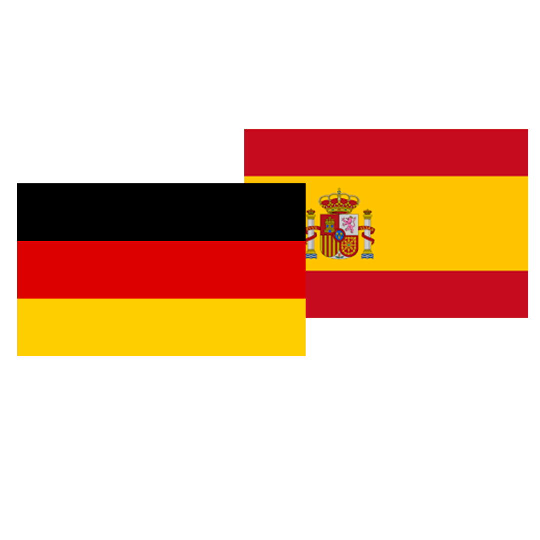 Deutschland und Spanien Flagge