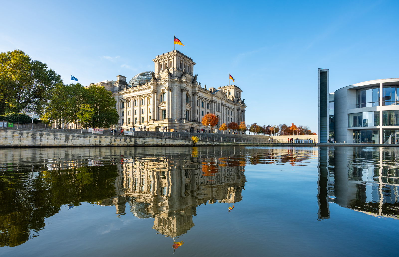 Bundestag vor blauem Himmel